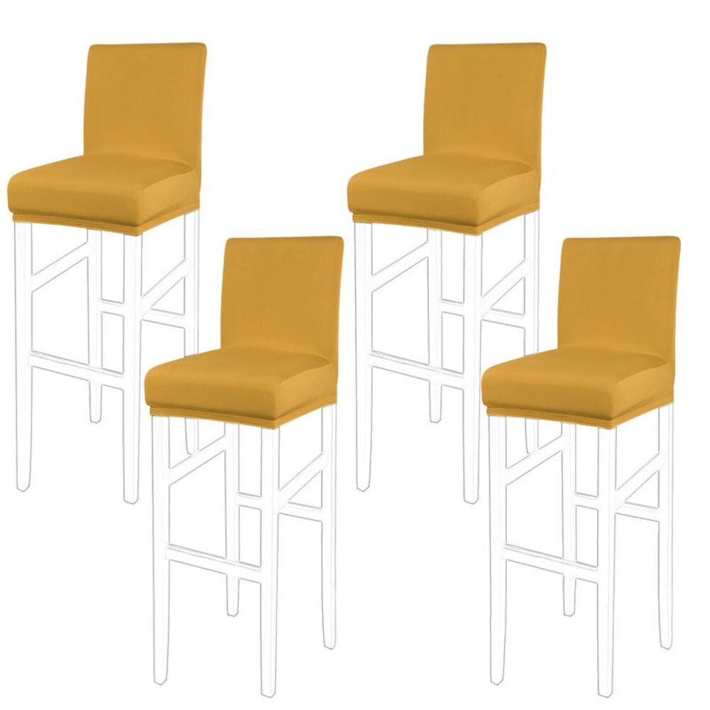 Stretch Bar Stool Covers Pub Counter Height Side Chair Gold 4pcs